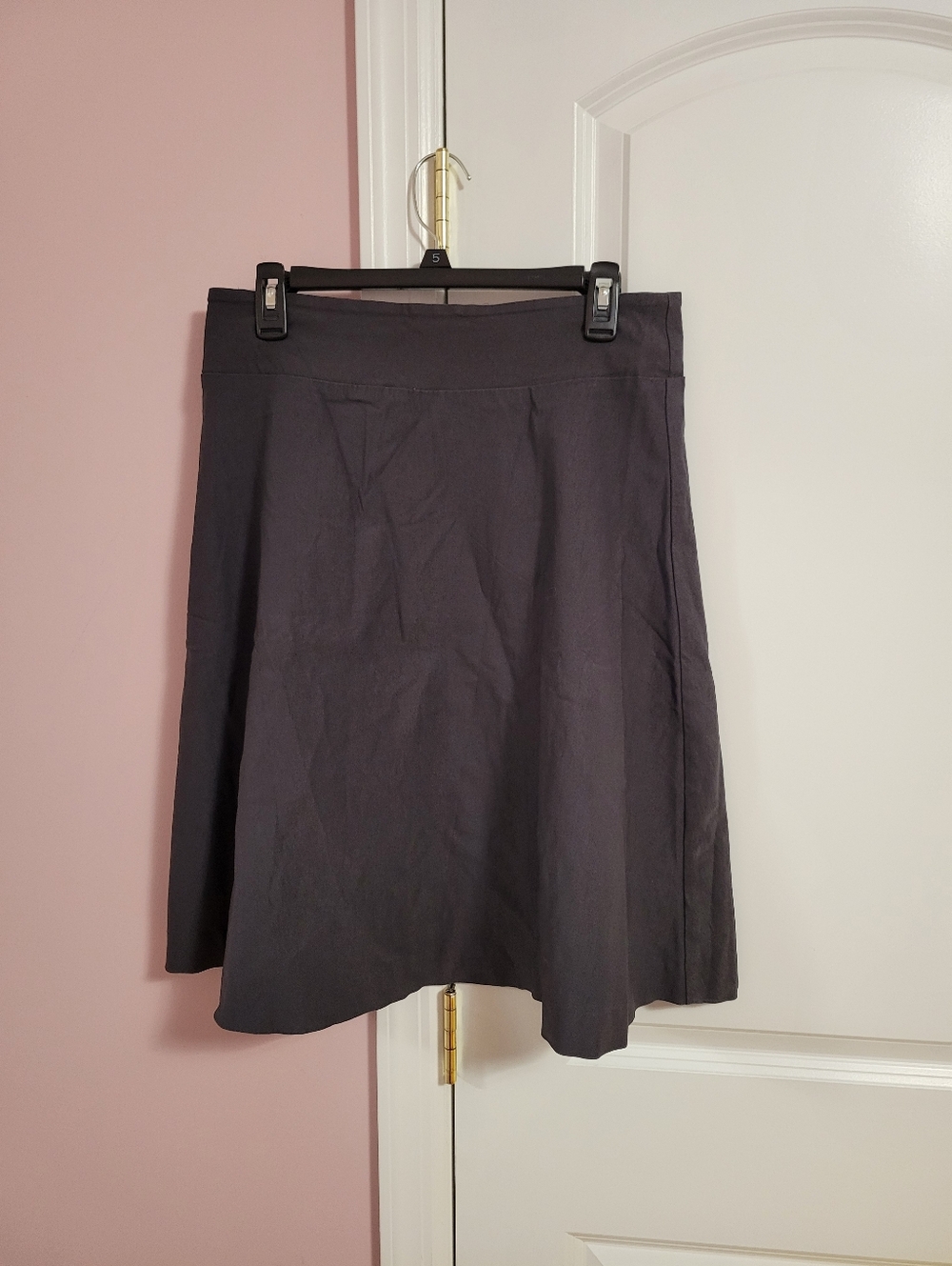 Juniors Impact Dark Gray A-Line Midi Strech Skirt - 12- Casual, Every Day